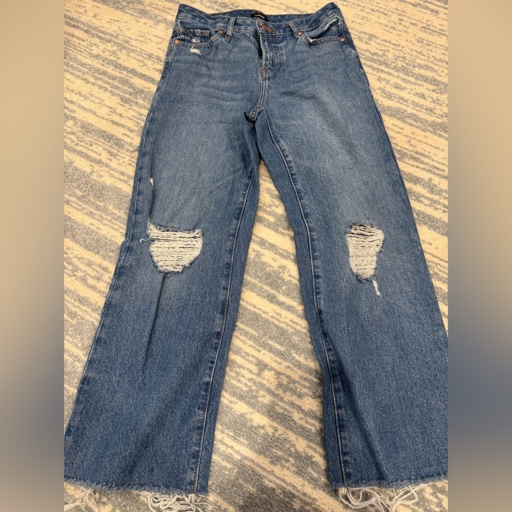 Express 90s Ankle Boot Distressed Blue Women's Jeans